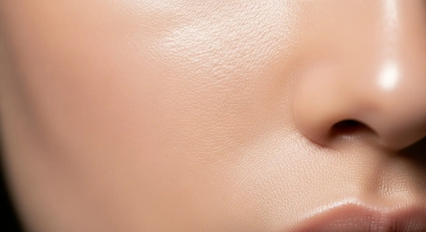 Zbliżenie gładkiej skóry twarzy po zabiegach na twarz w Belleza Beauty Rzeszów