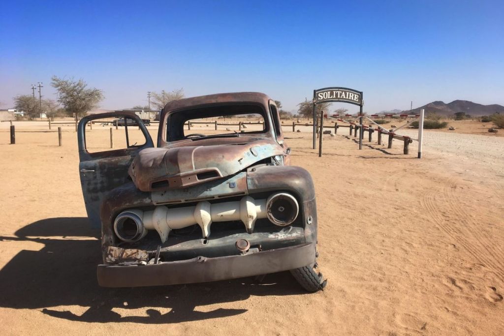 Old abandoned car in Solitaire, Namibia