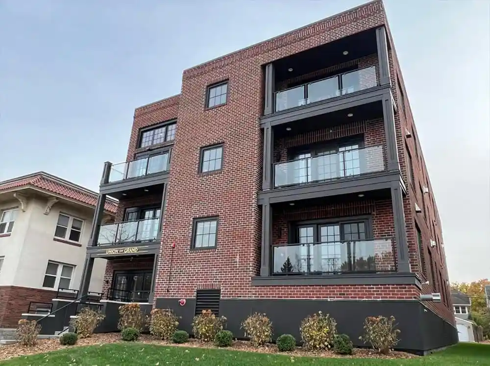 A multi-story apartment building built using ICF