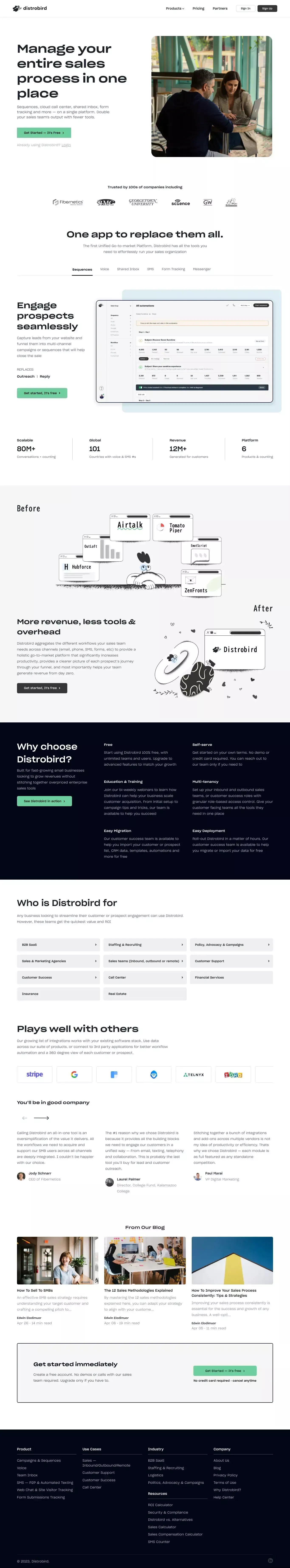 #1 Cold Email Software With Built-in Dia landing page screenshot showcasing Tech design