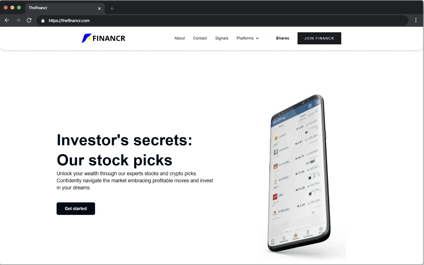 Financr - Stock trading community