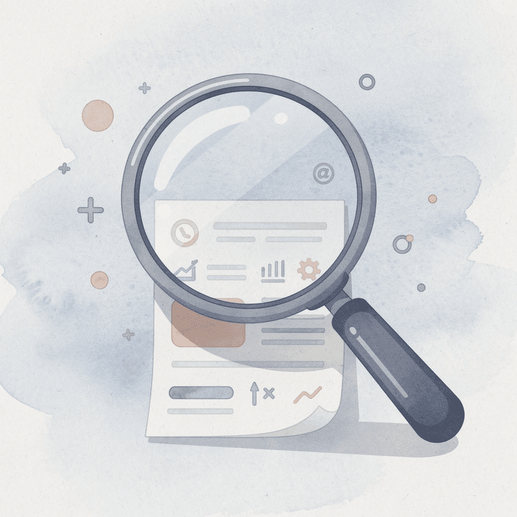 Magnifying glass examining hidden details representing the need to scrutinize prop firm terms - Futures Prop Firms