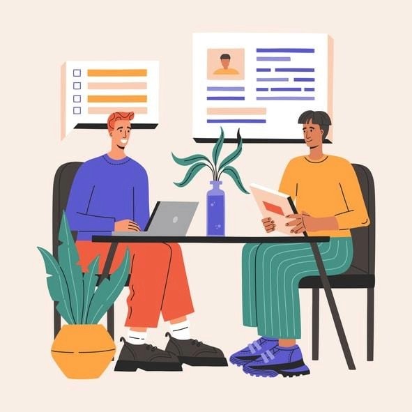 The image depicts a professional handshake between an interviewer and a candidate in a modern office setting, symbolizing a successful interview and the beginning of the hiring process. Both individuals display confident body language and maintain eye contact, reflecting the importance of non-verbal communication during job interviews.