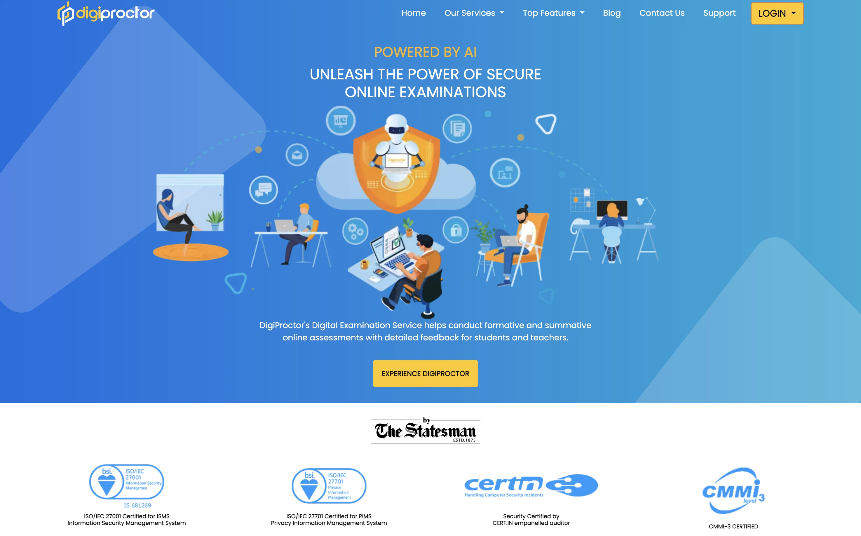 DigiProctor website homepage