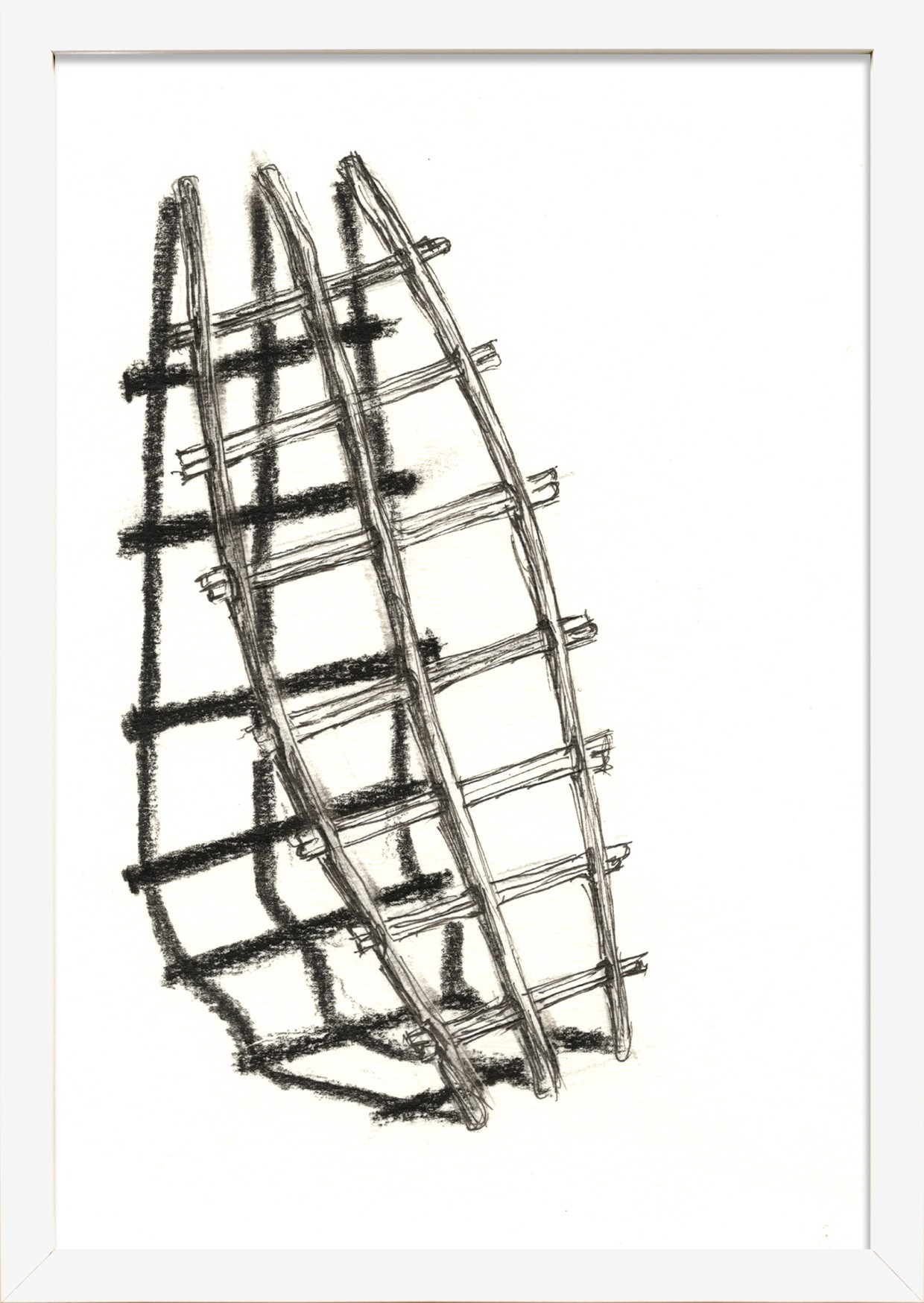 herd of sheep on road painting