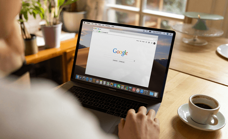 Laptop with google screen