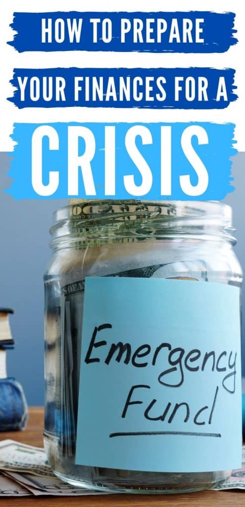 Pinterest Pin for How to Prepare Your Finances for a Crisis