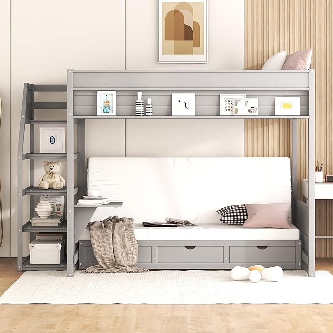 Upgrade your home or office with the bunk bed with full on bottom, built for style and functionality.