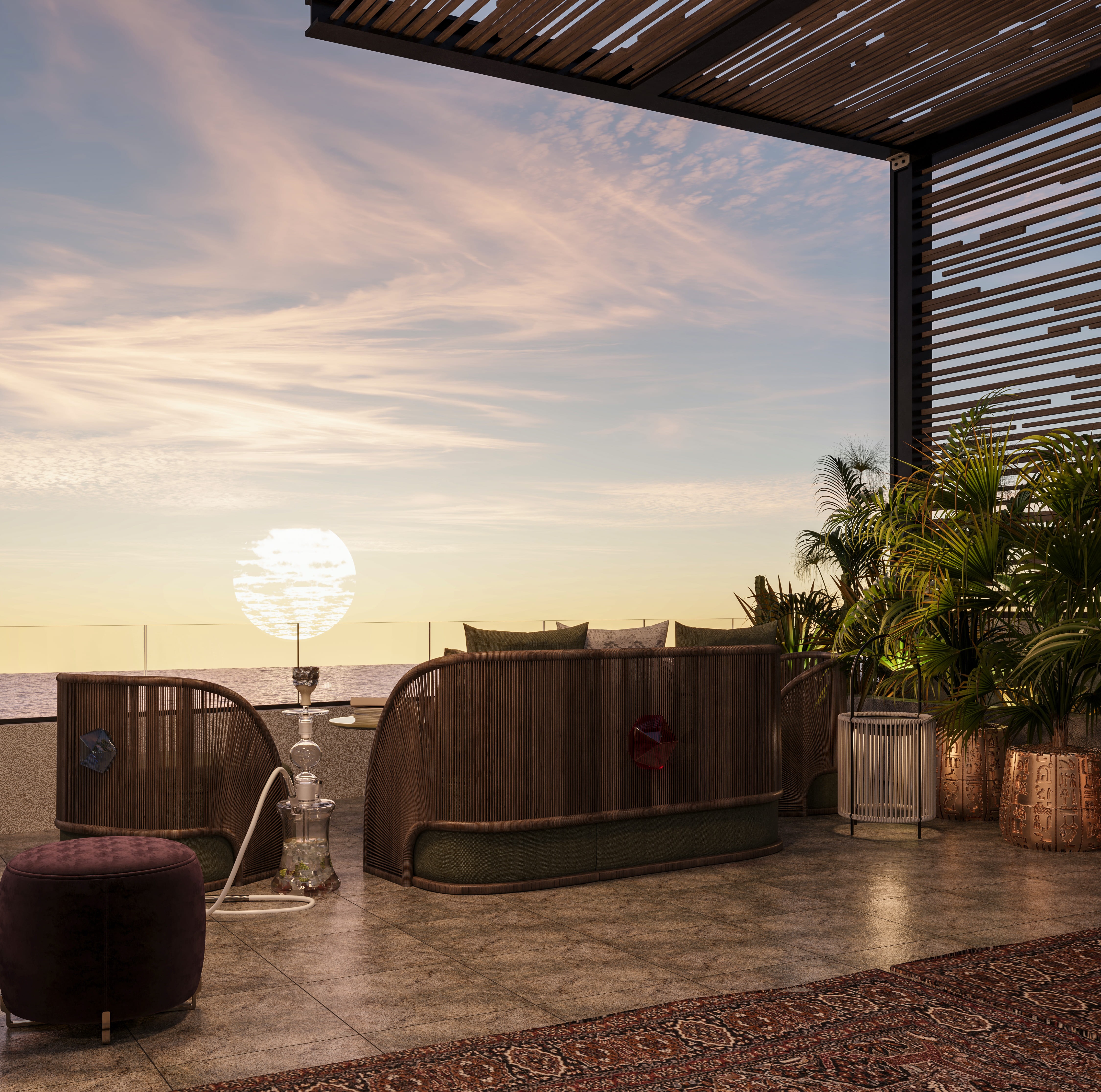 A bedroom with a view of the forest