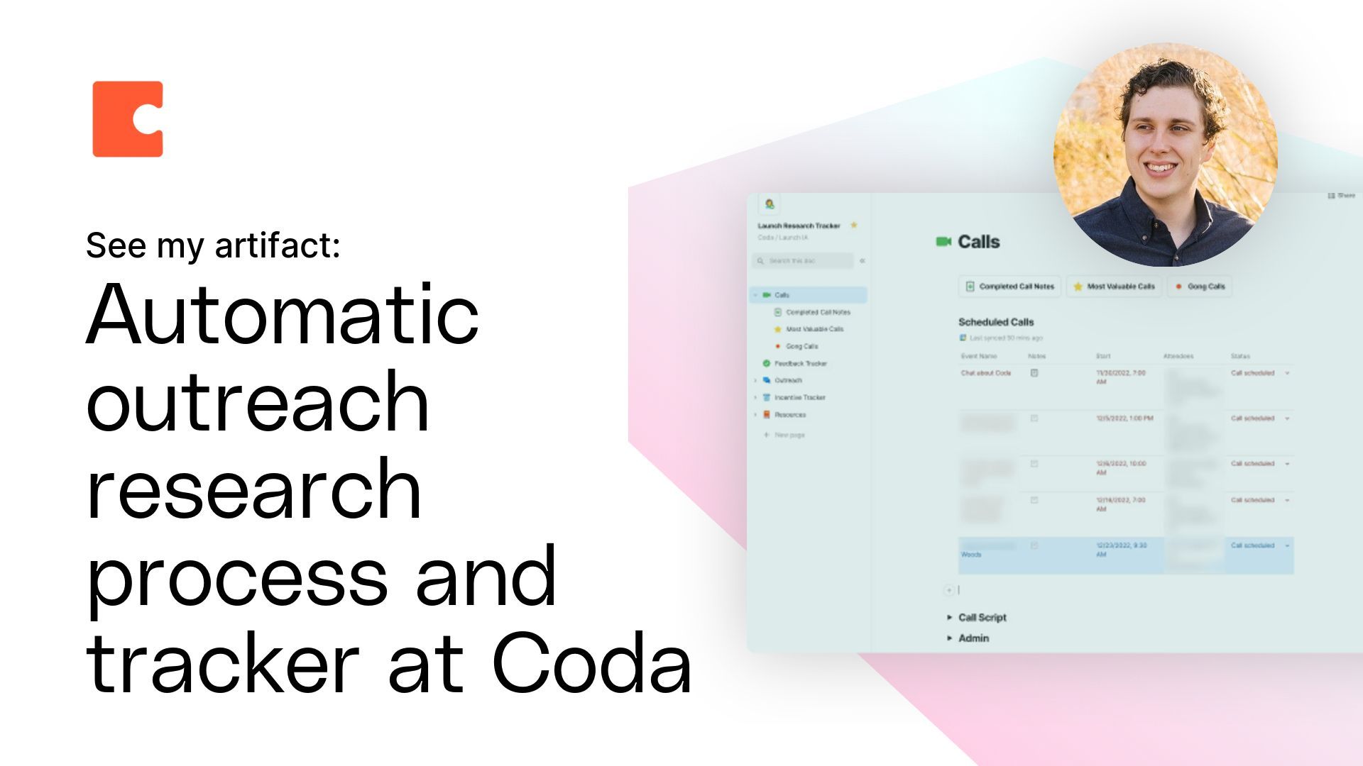Automatic Outreach Research Process and Tracker at Coda Artifact
