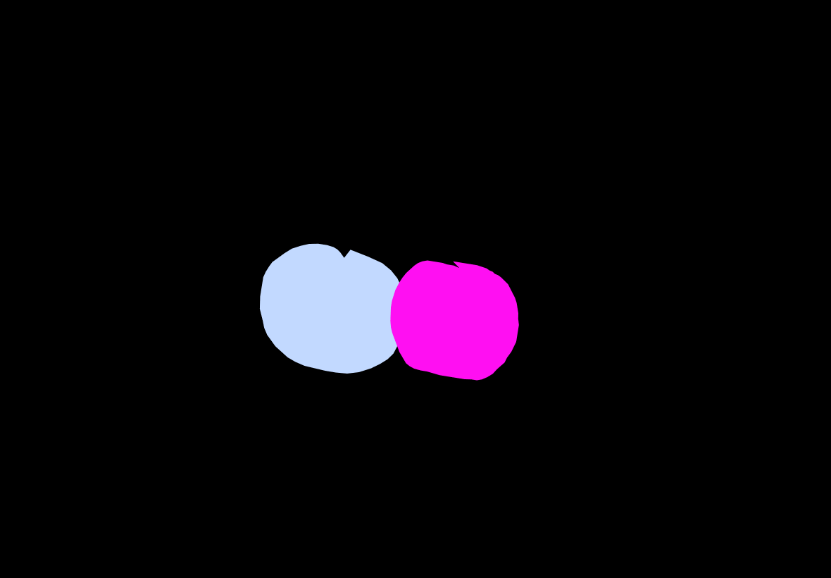 Two circles intersecting, switching size