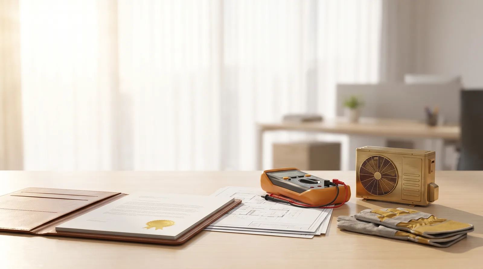 HVAC Equipment Trading License in Dubai beside an itemised cost breakdown and a calculator