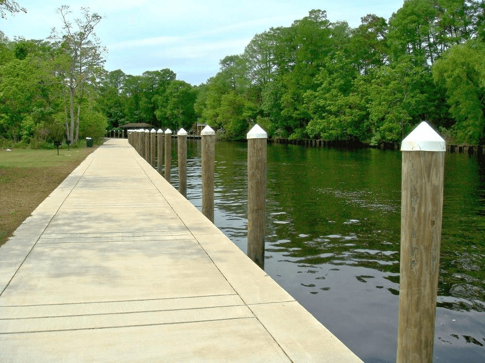 Beautiful water side dock at Heritage Park in Slidell Louisiana