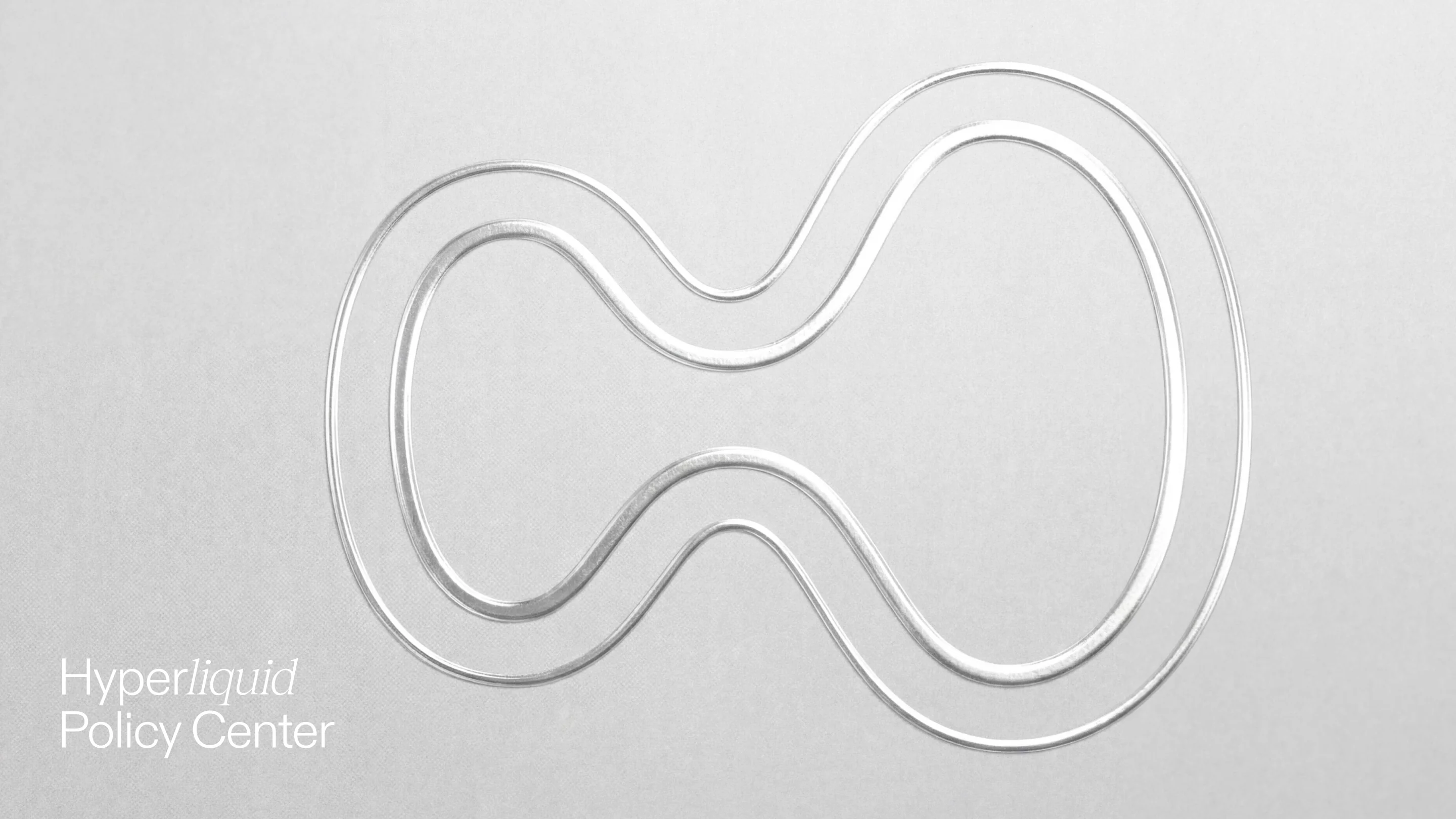 Hyperliquid Policy Center — silver embossed mark, brand identity by Charlota Blunarova