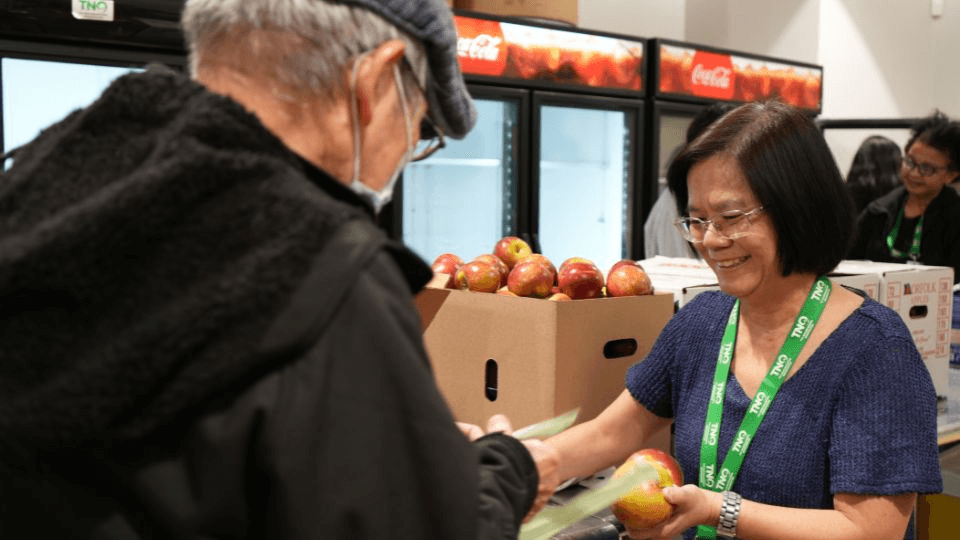 A man organizes various donations