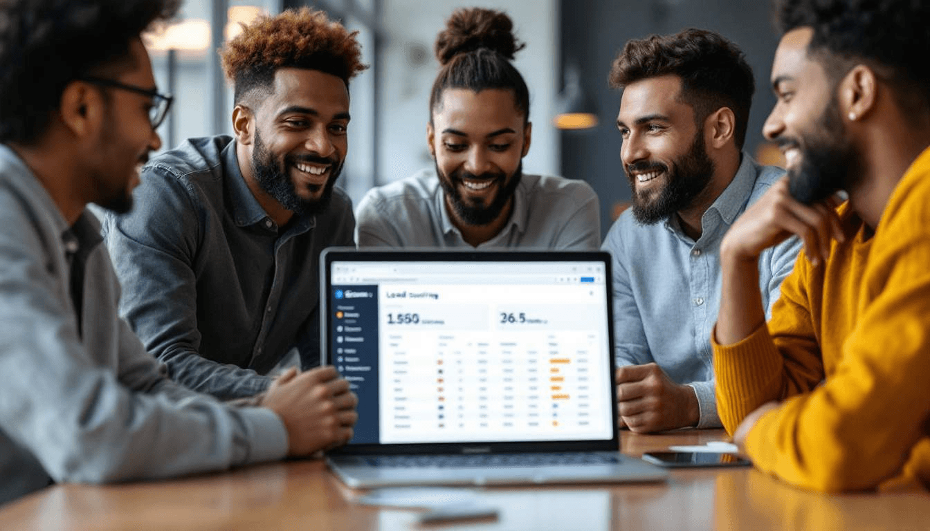 People working on laptop - Conversational AI Lead Scoring