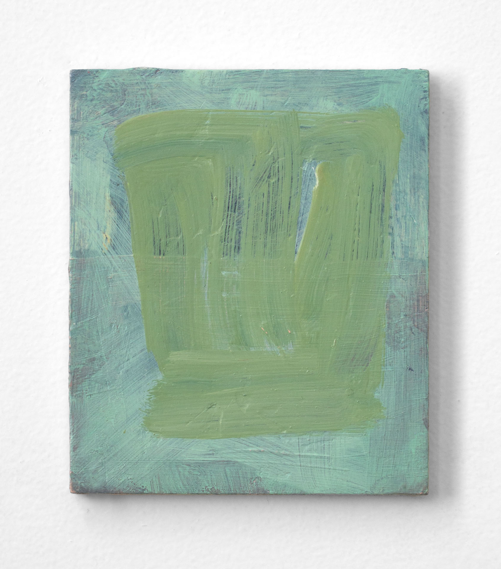 Greenie, 2022, oil on panel, 5x3.5"