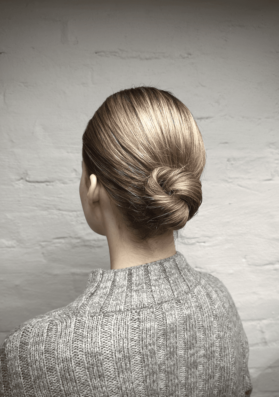 light brown hair bun