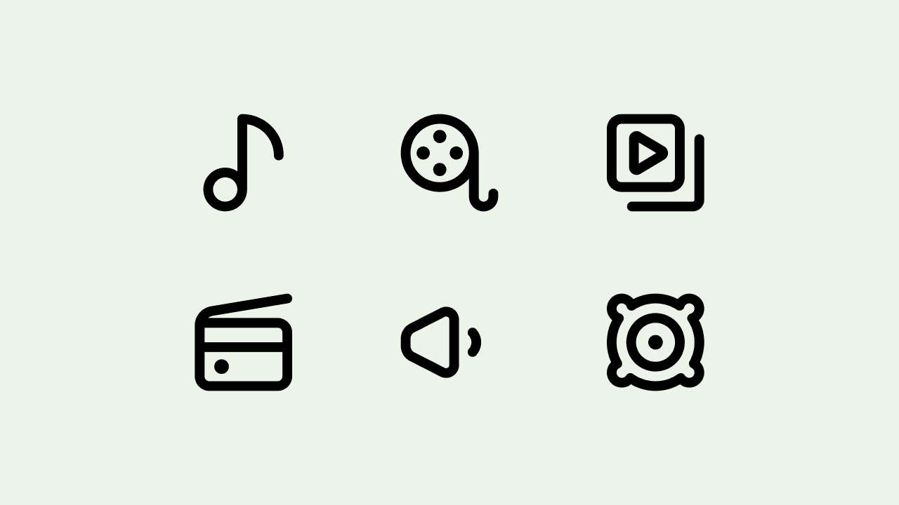 Micro Line Music Icon Set