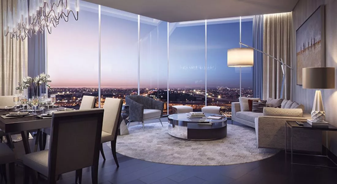 Opulent grand lobby entrance. Our real estate agents provide comprehensive details on Tower C services.