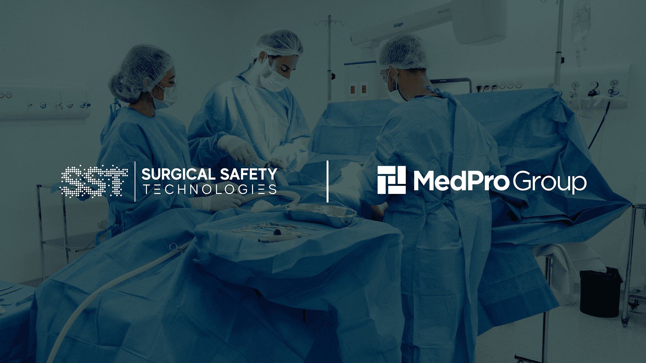 Surgeons in an operating room with SST and MedPro logos overlayed