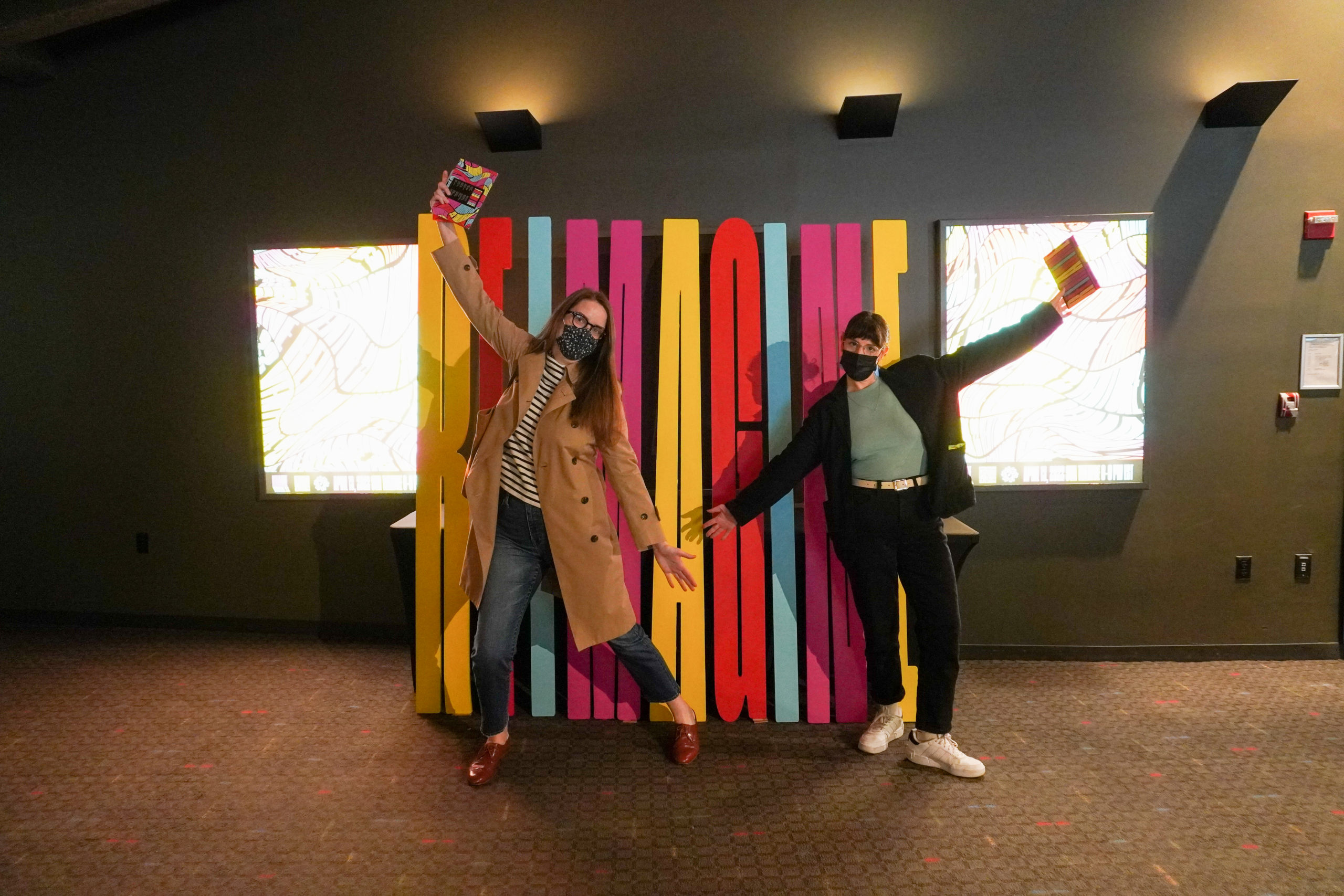 Venture 22 students in theater lobby