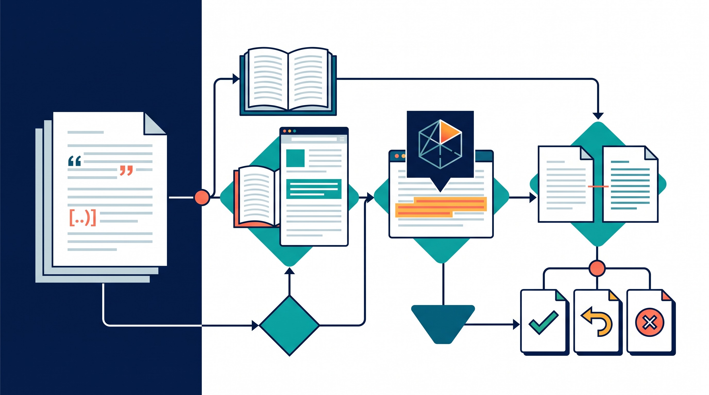 Citation verification workflow from AI draft to evidence decision