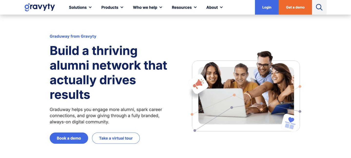 Graduway by Gravyty platform screenshot