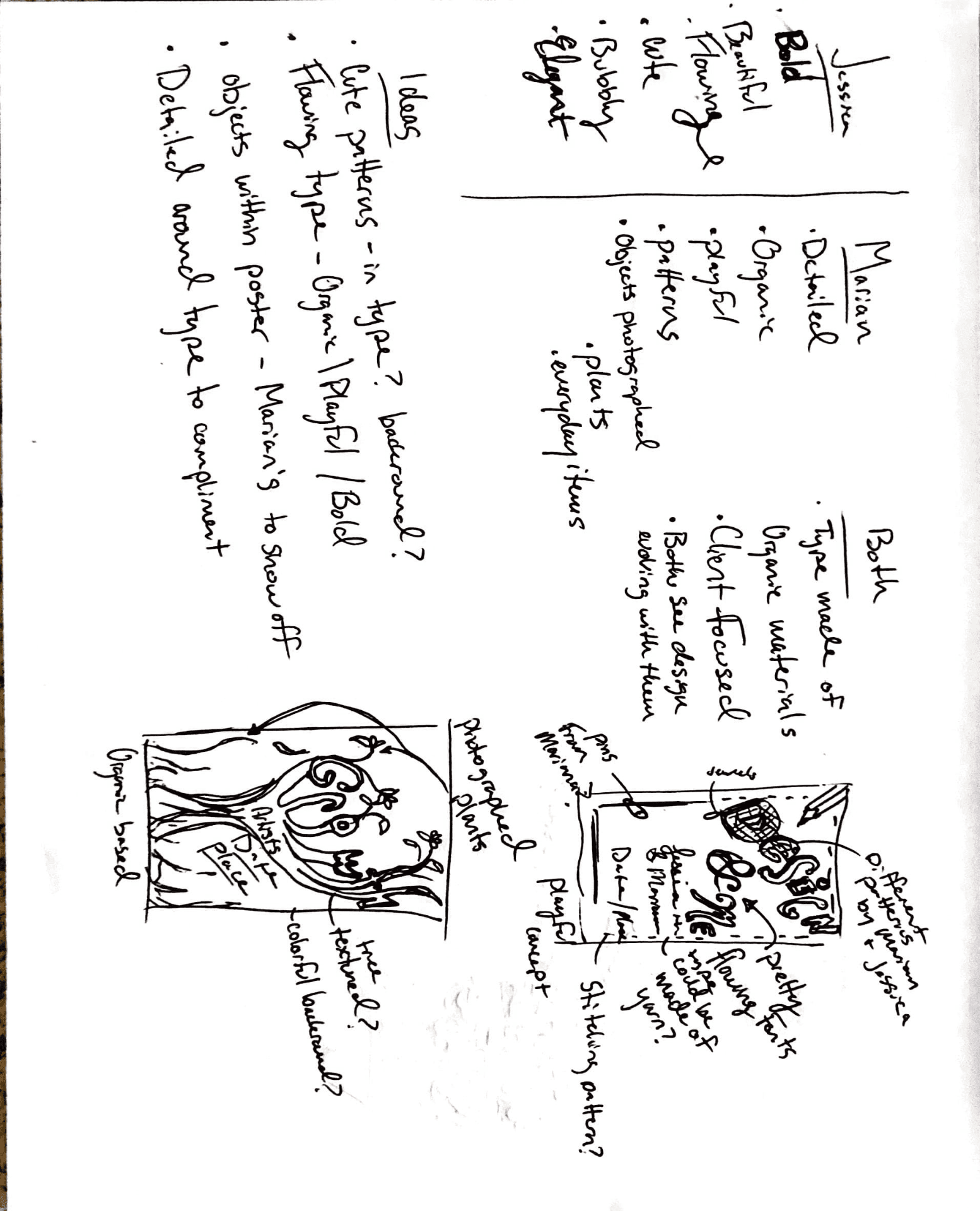 Brainstorming and sketches for Growth poster