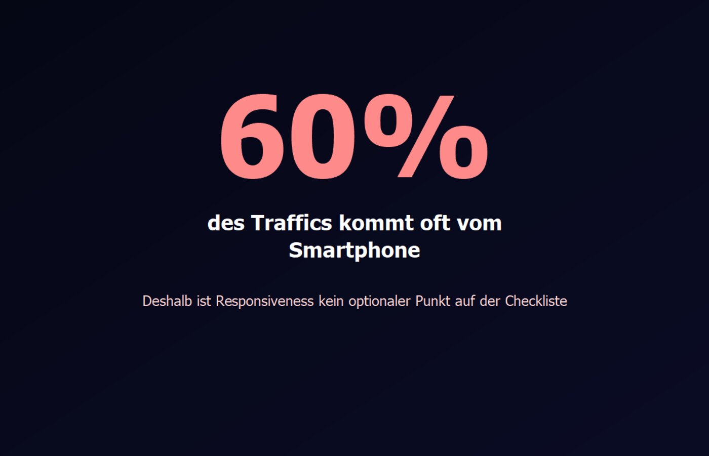 Große Zahl 60 Prozent Traffic vom Smartphone