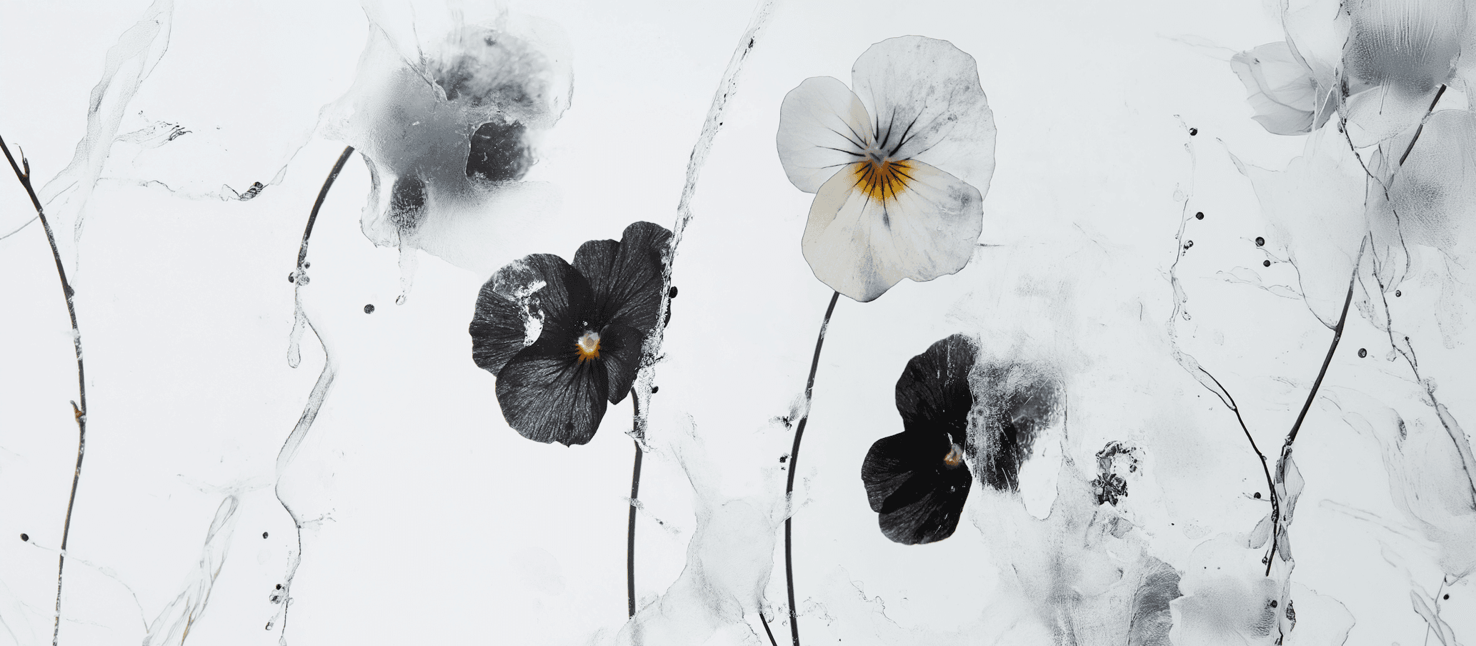 Frozen pansies