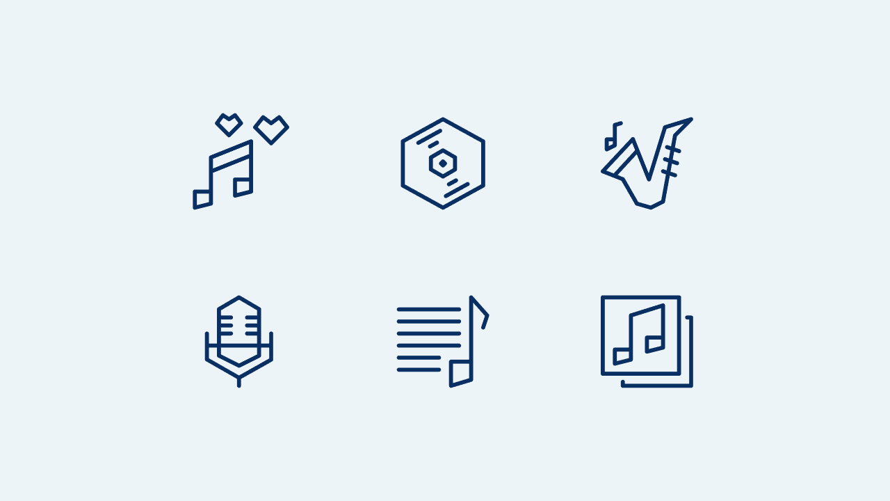 Cyber Line Music Icon Set