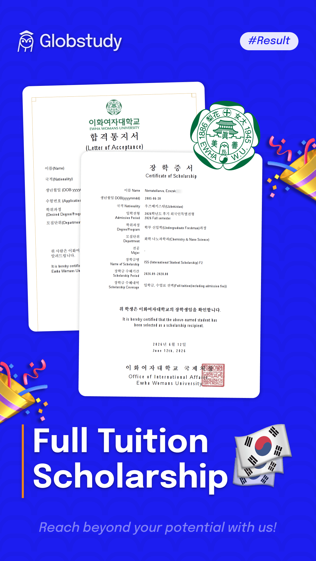 Ewha Womans University Full Scholarship