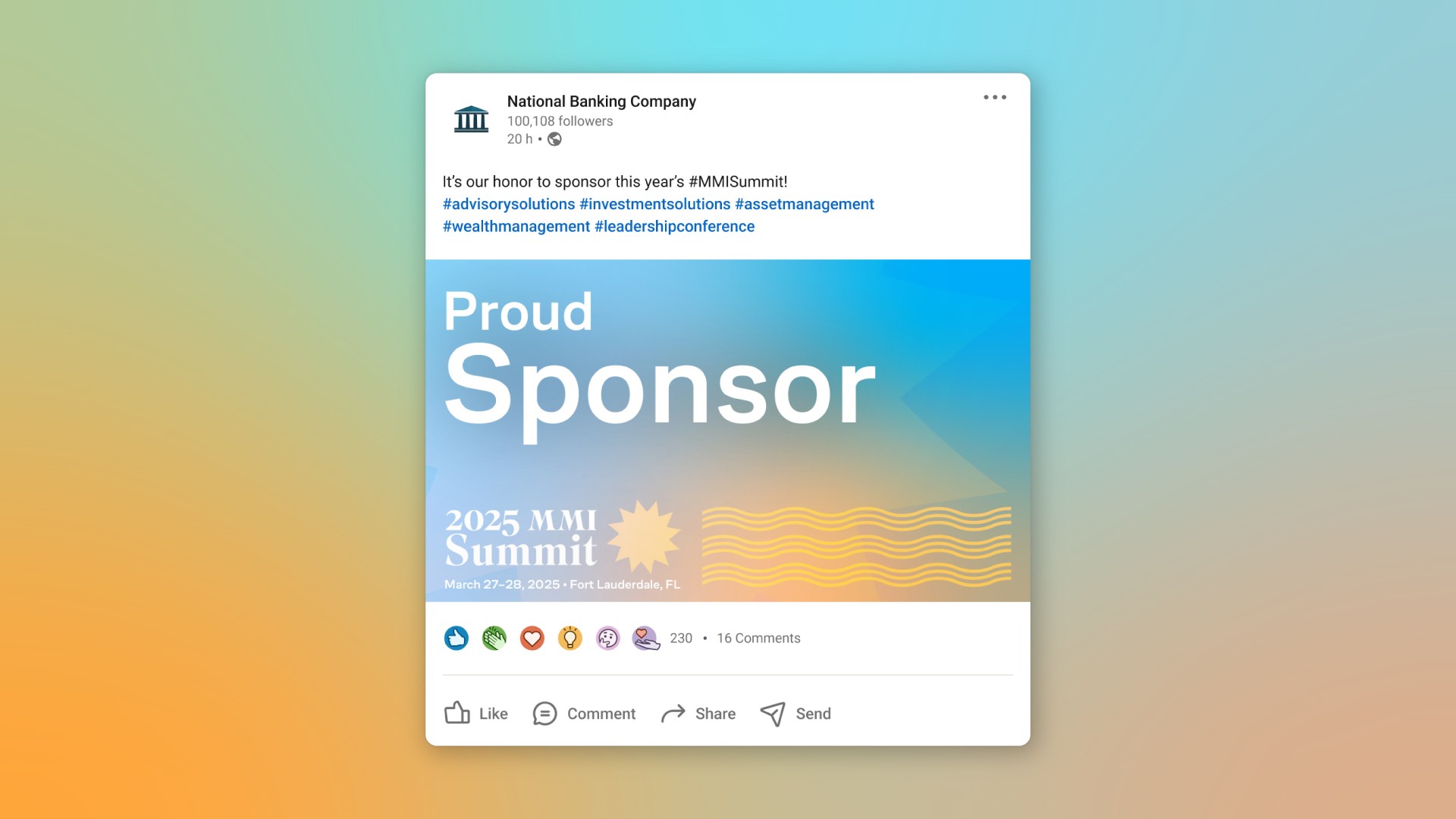 2025 MMI Summit LinkedIn Mockup: Proud Sponsor