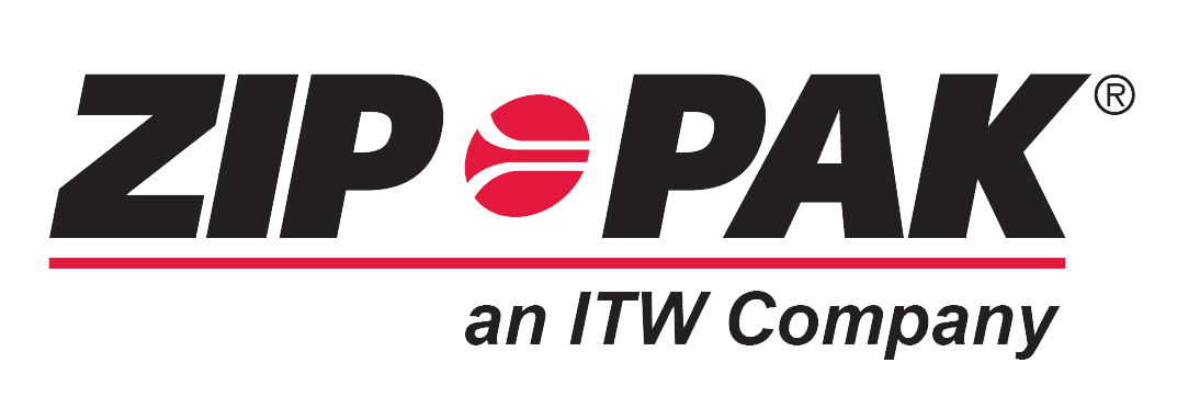 Zip-Pak Logo: Verpackungslösungen, an ITW Company. Hersteller von Verschlüssen und Verpackungen für Lebensmittel & mehr.