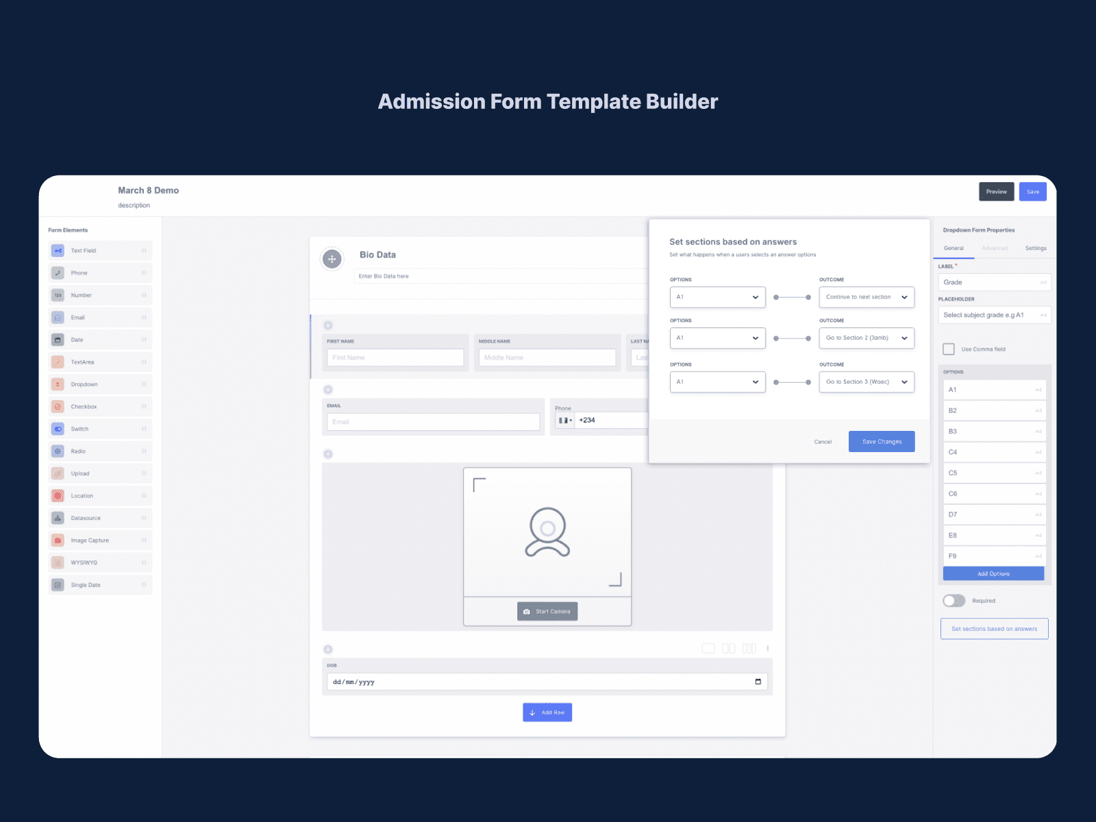 Application form builder