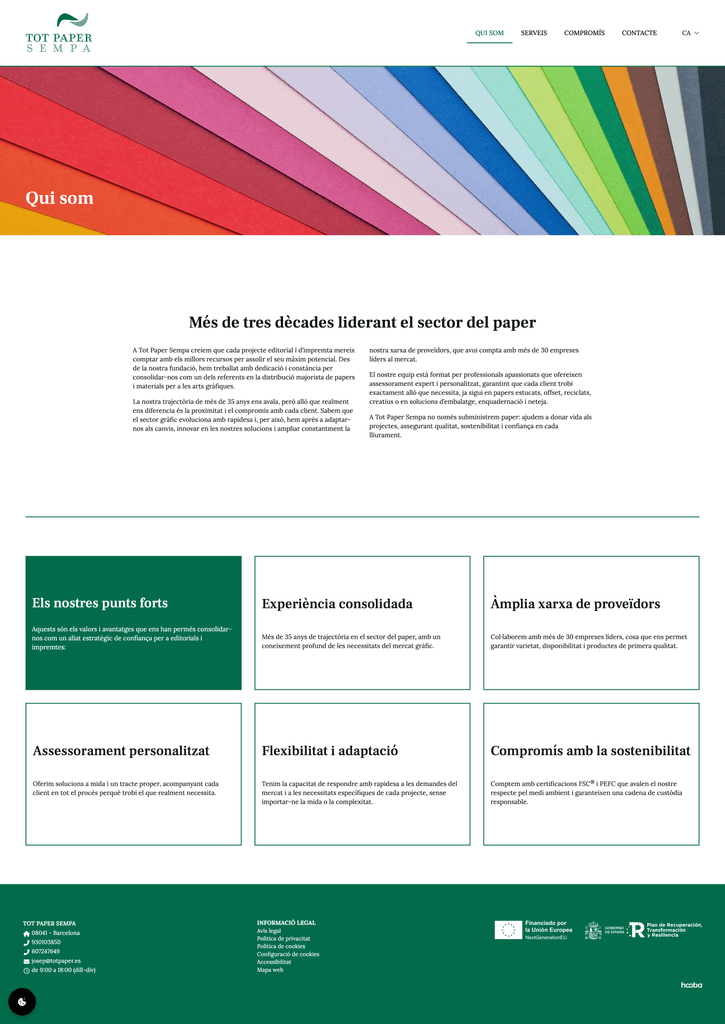 Tot paper - Web deisgn - About page