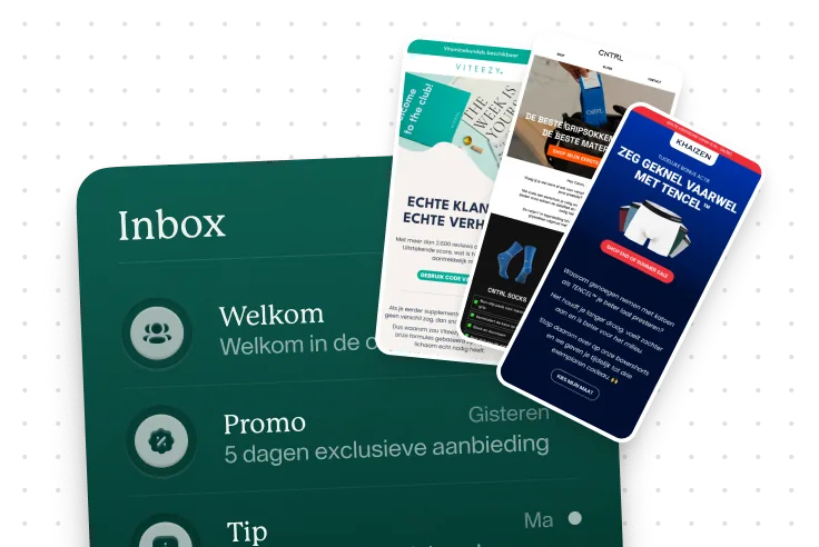 Email- en sms-marketingcampagnes op mobiele telefoon weergegeven