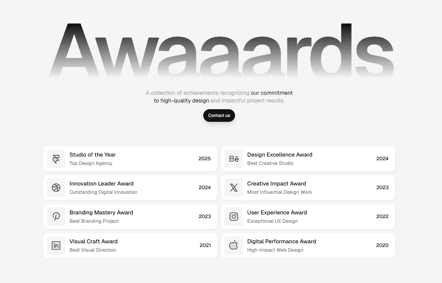 Framer Award Section Component