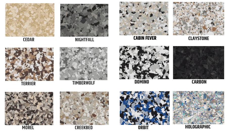 Flakes color chart