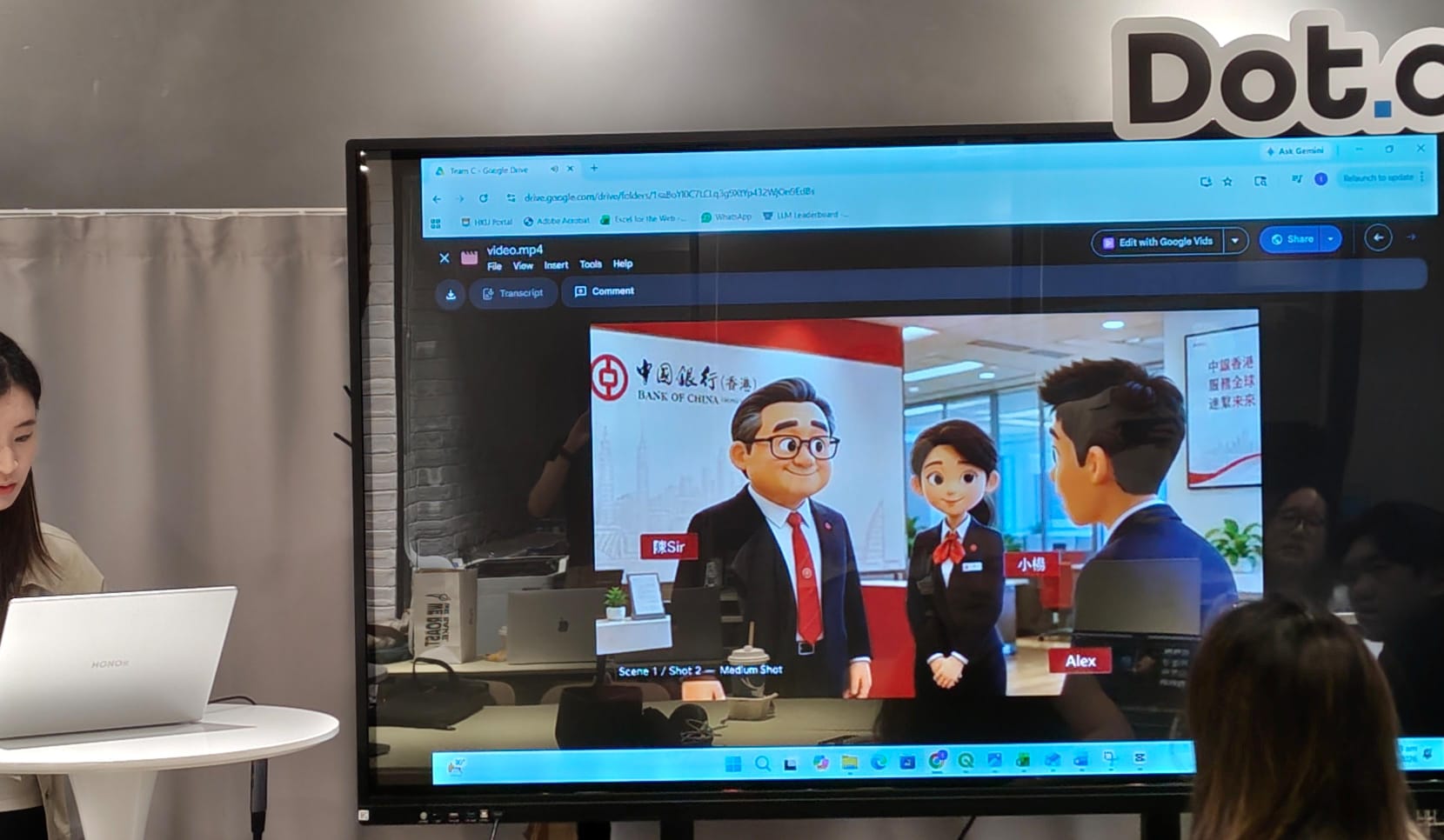 中銀香港 AI 企業培訓課堂展示 AI 生成影片片段。