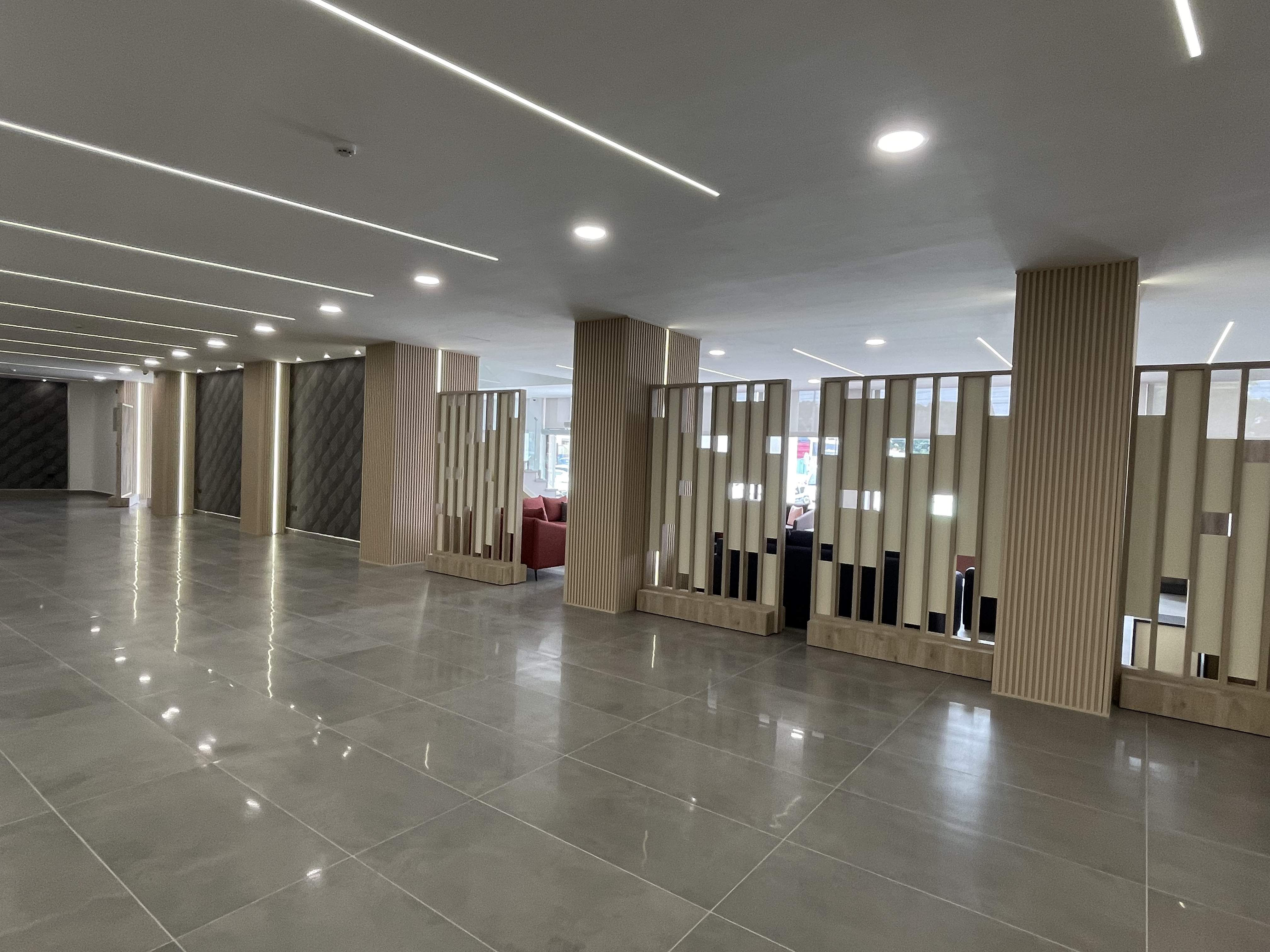 Plaster Board Ceilings, LED Lighting and Fluted Wall Panels