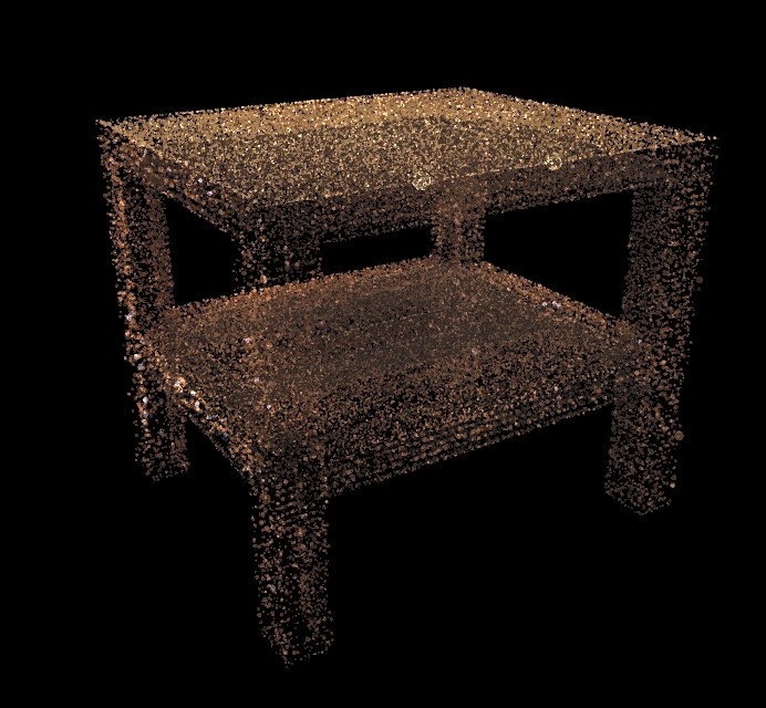 Reconstructed table with 3D points