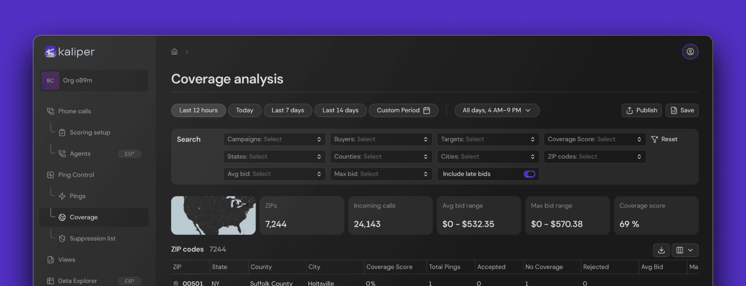 Coverage module screenshot