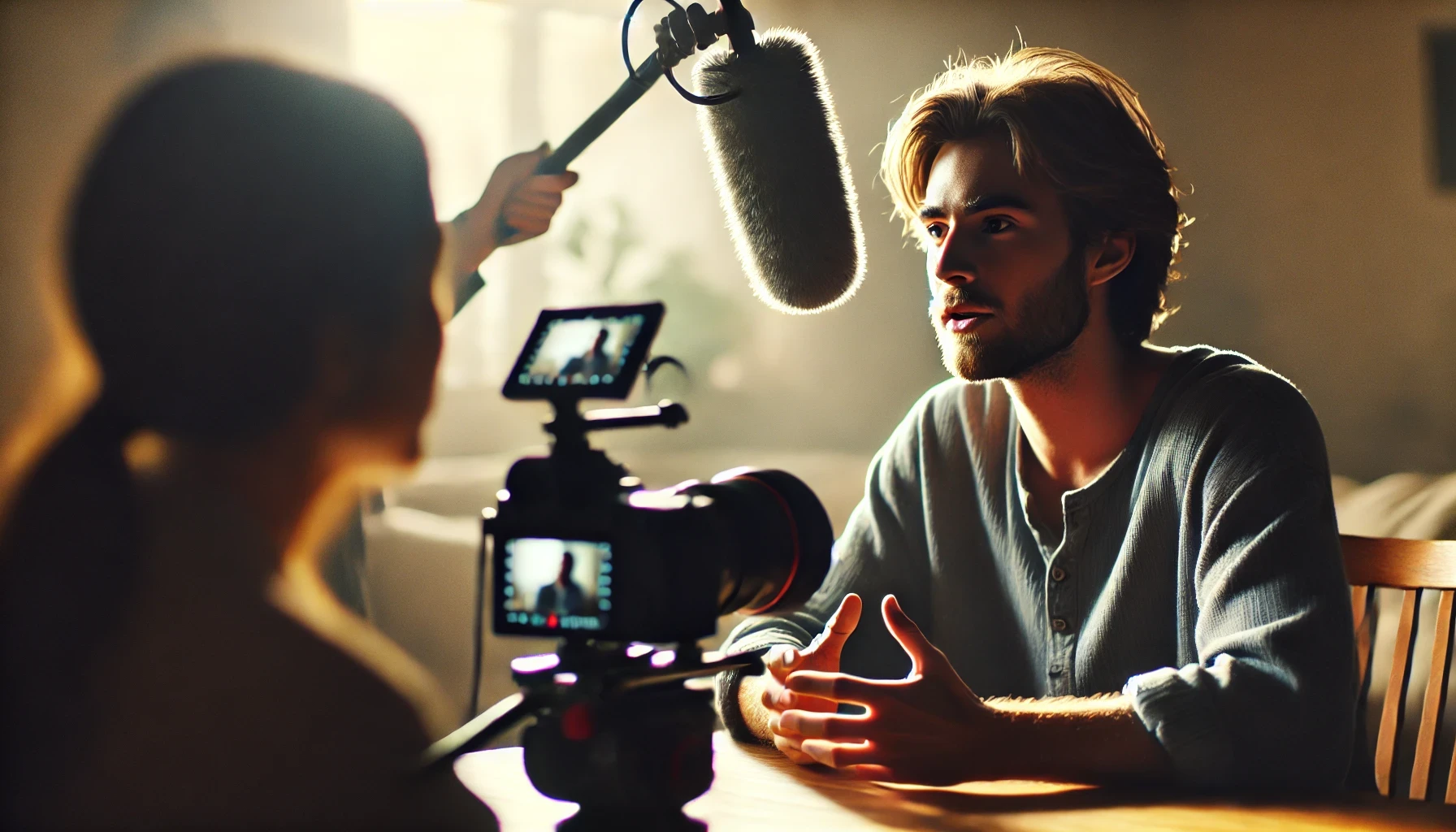 Documentary filmmaker capturing an emotional storytelling moment to engage audiences