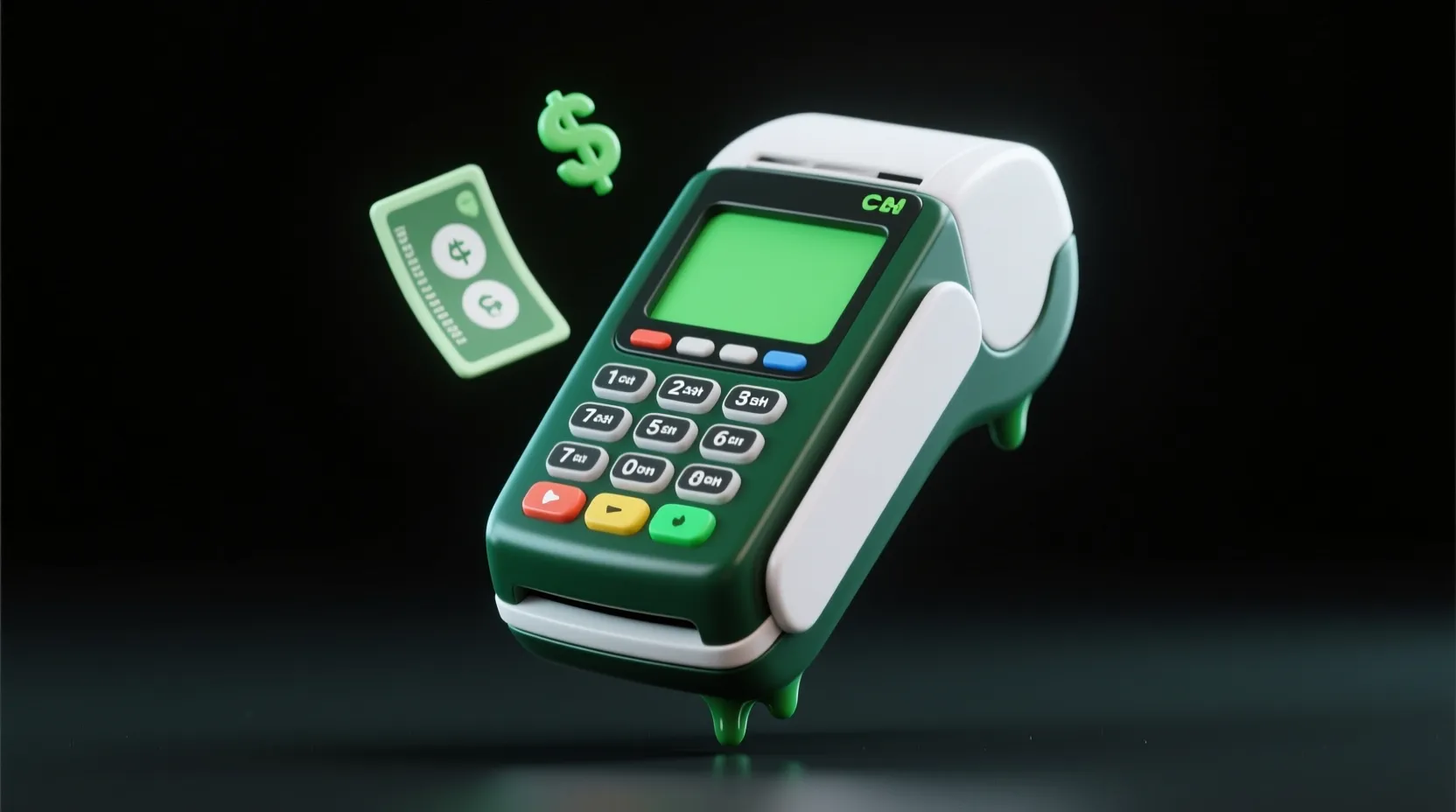 3D POS Terminal Illustration.