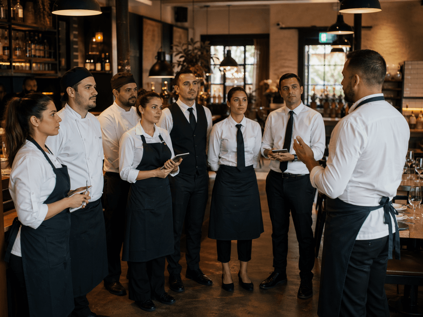 pre shift briefing restaurant, how to run a pre-shift meeting, restaurant pre service briefing