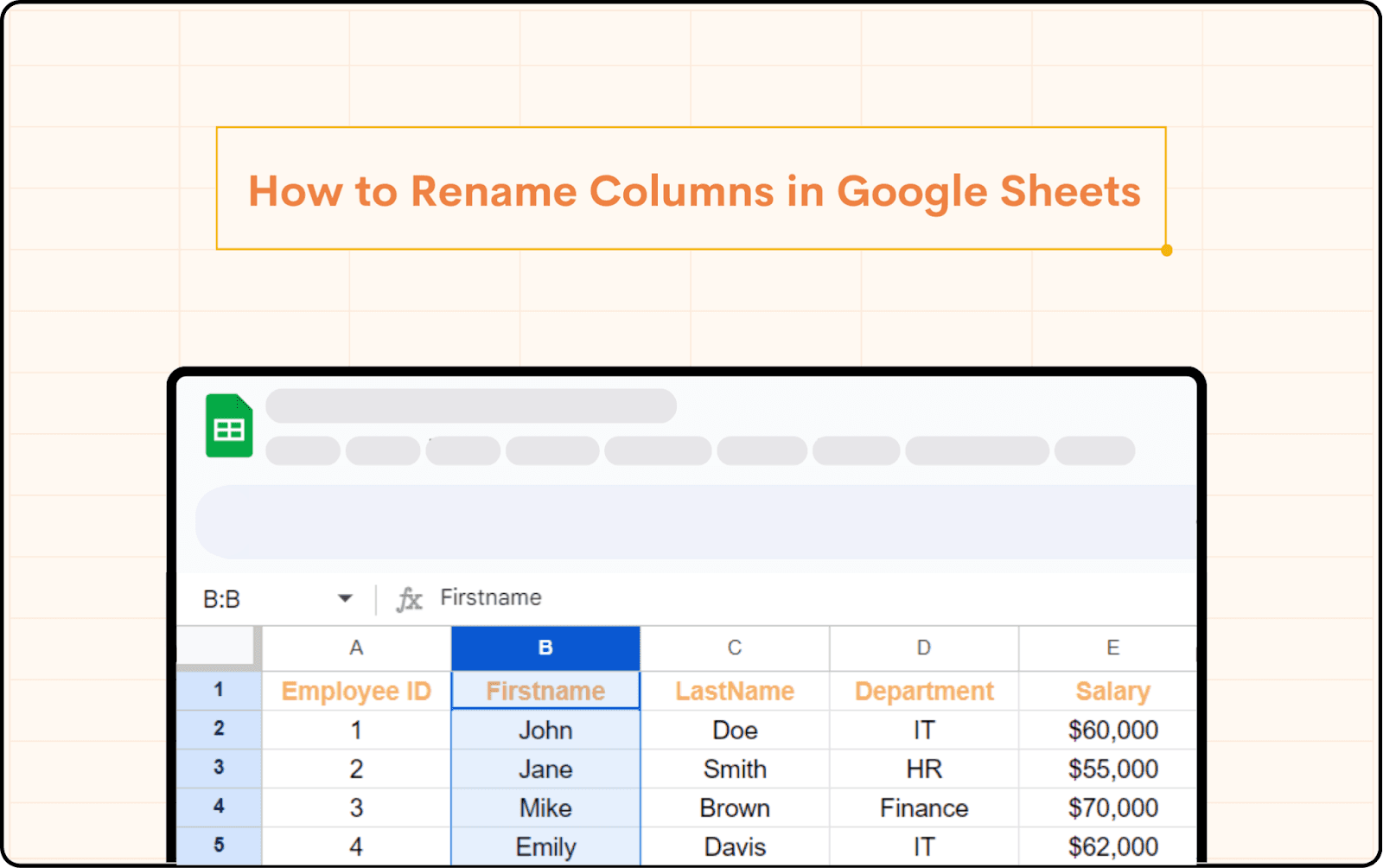 How to Rename Columns in Google Sheets