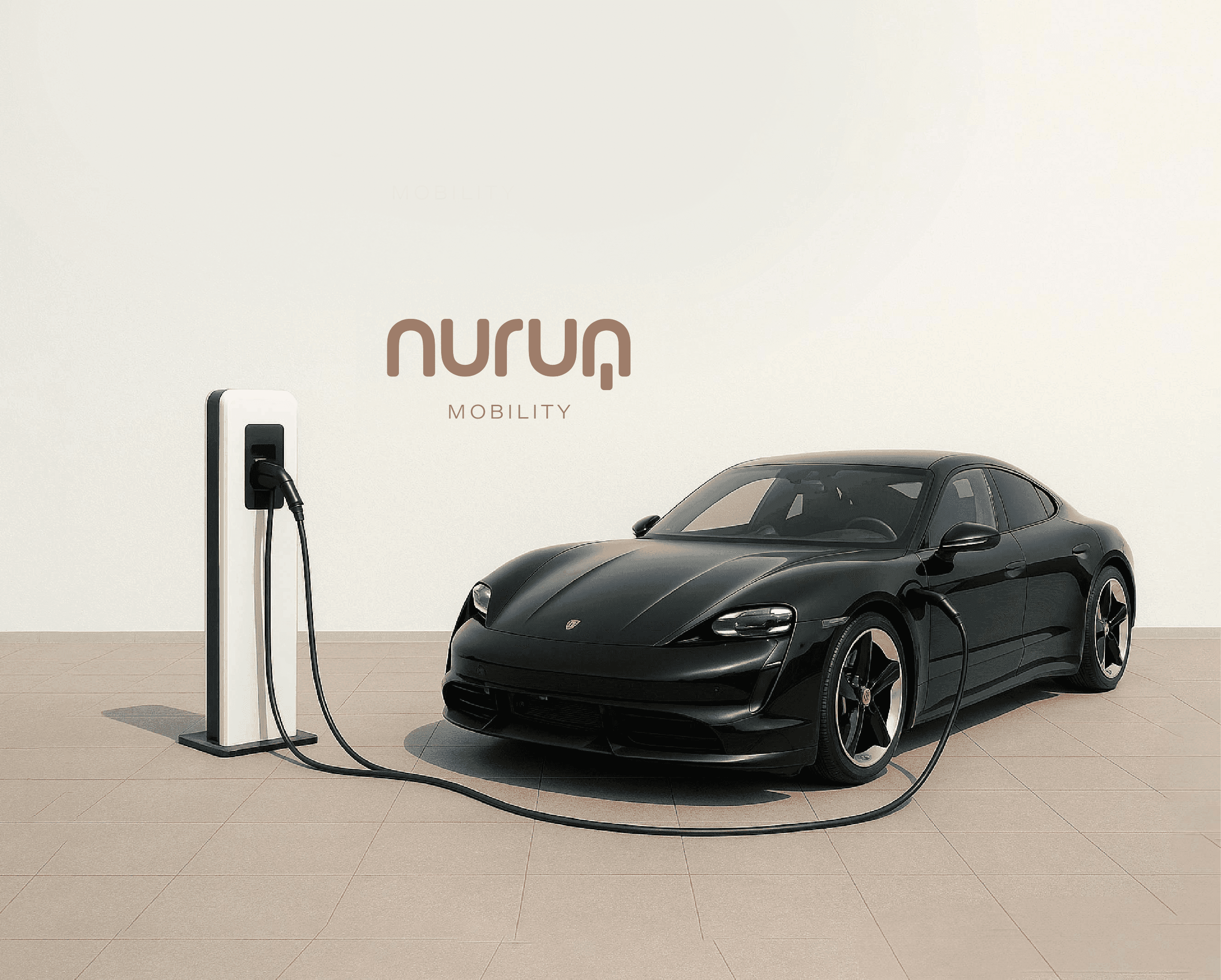 Ev super car porsche being charged using Nurun Mobility Chargers