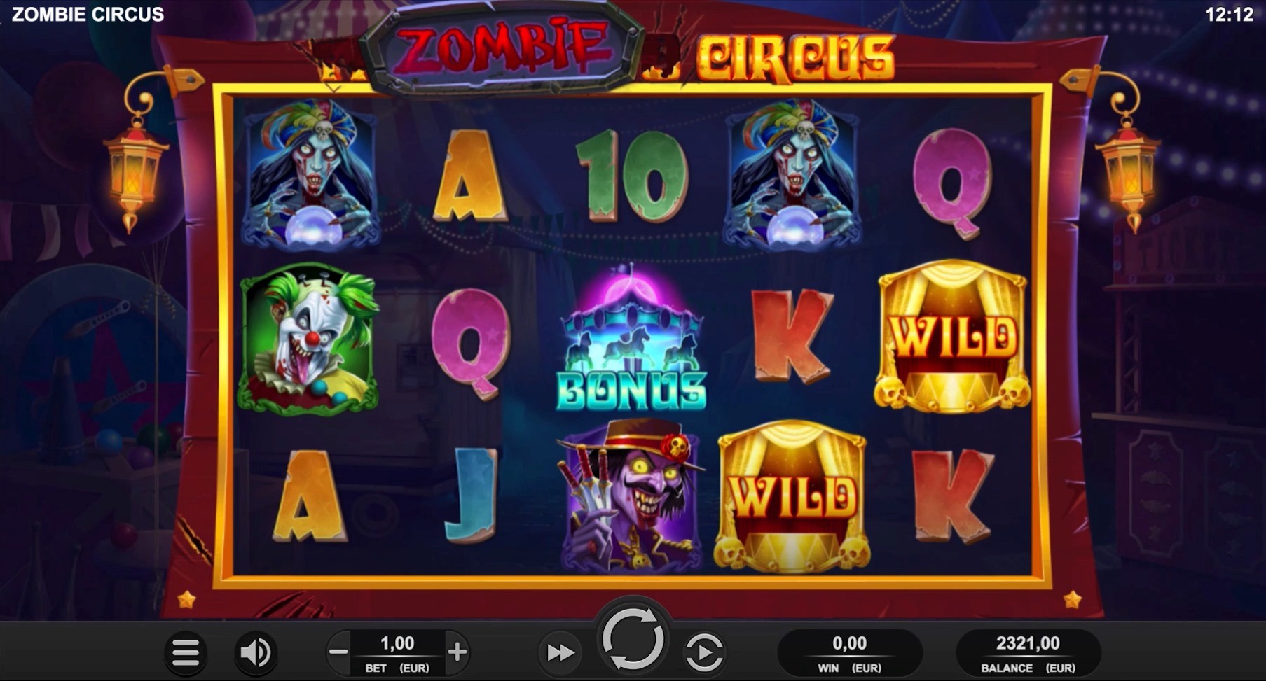 Zombie Circus – capture de gameplay officielle (Relax Gaming)